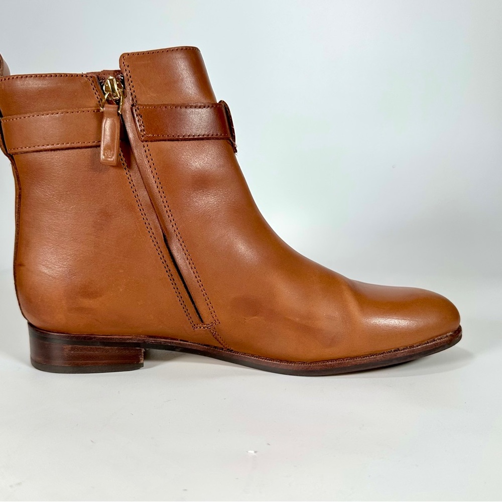 Lauren Ralph Lauren Briele Brown Leather Boots US 9.5 B - Picture 8 of 16